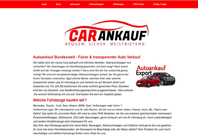 carankauf - Bundesweite Autoankauf  - Fairer &amp; transparenter Auto Verkaufen