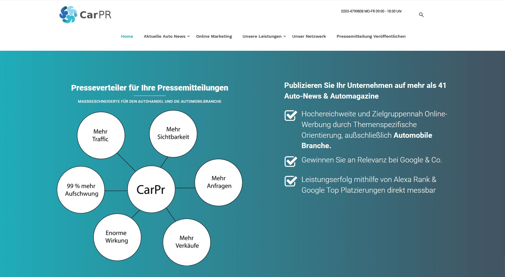 carpr screenshot - Online Marketing für Autohändler &#124; Kontakt zum Autohändler