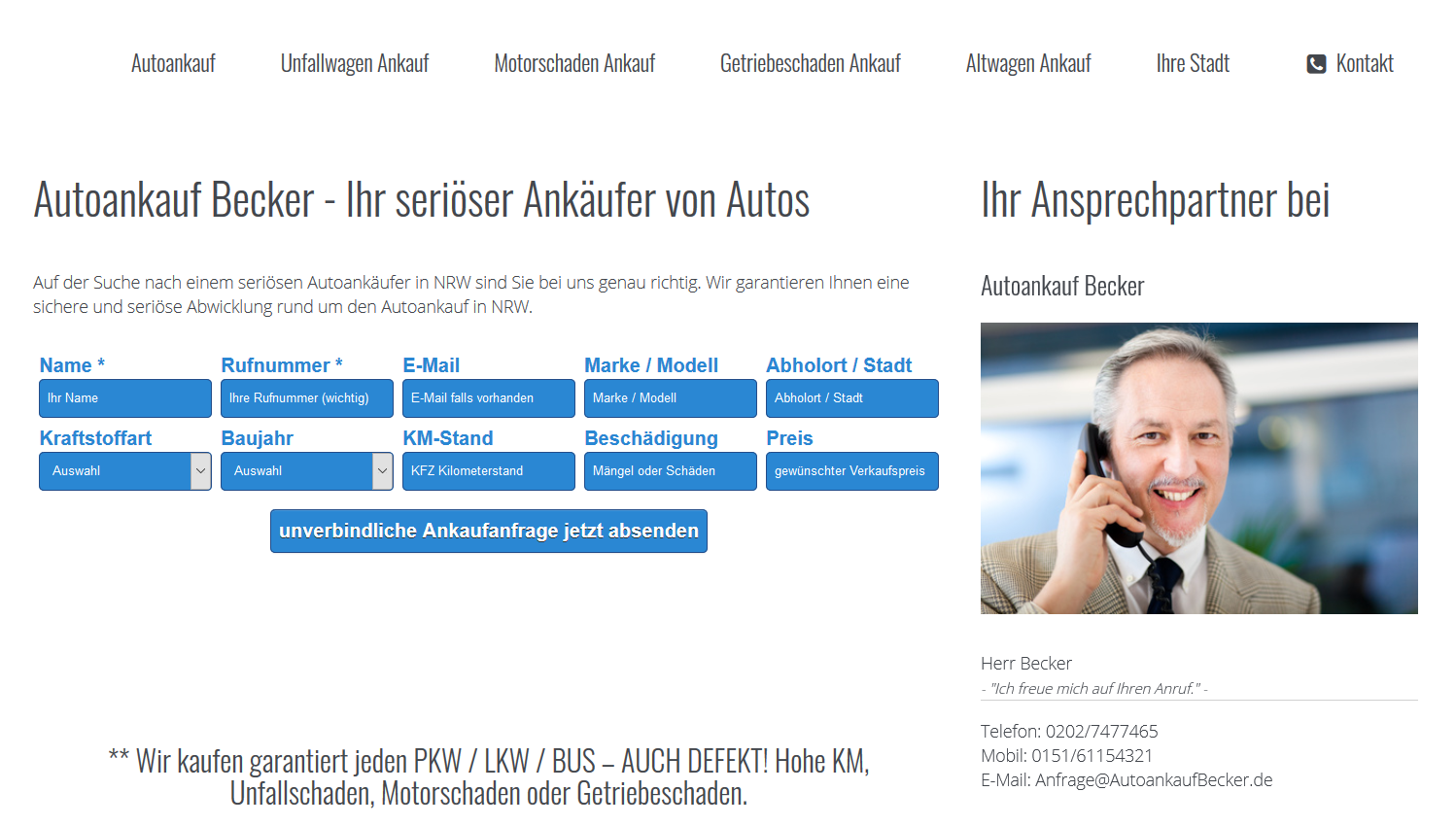 Auto fair und unkompliziert verkaufen in NRW