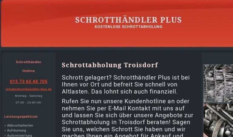 Kostenlose Schrottabholung und Schrottentsorgung in Troisdorf 