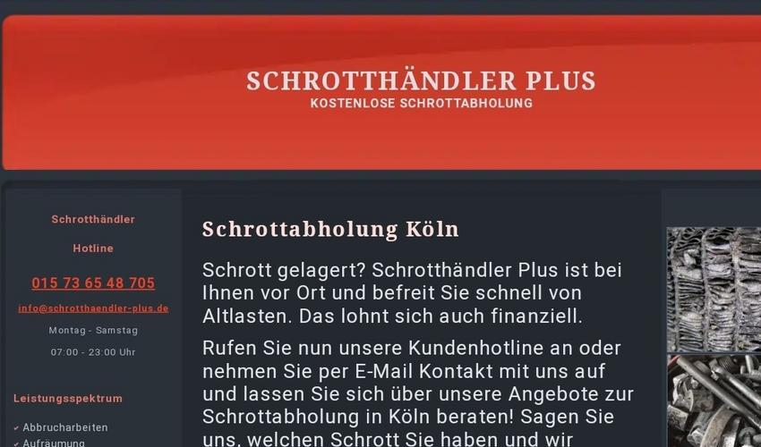Kostenlose Abholung von Altmetall und Schrott in Köln und Umgebung Kostenlose Abholung von Altmetall und Schrott in Köln und Umgebung