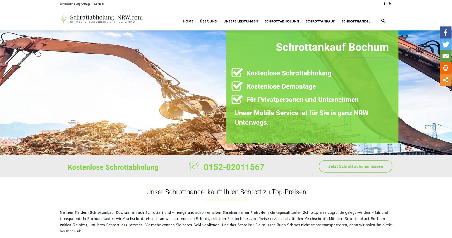 Schrotthändler : Mobile Schrotthändler in Nordrhein Westfalen 100% kostenlose Service!