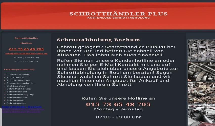 Schrottabholung Bochum - Wir holen Ihren Schrott kostenlos ab in Bochum Für private Haushalte/ Gewerbe‎