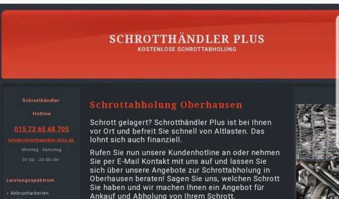 Schrottabholung Oberhausen Unser Service Abholung von Altmetallen kostenlos Abholung
