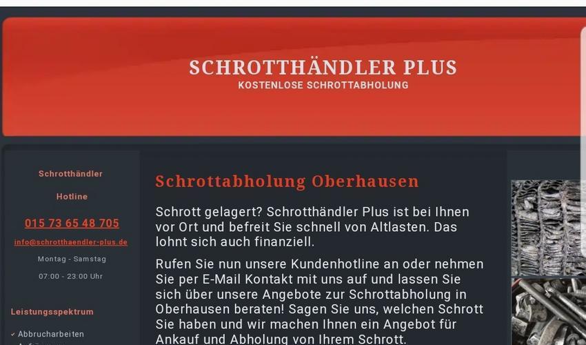 Schrottabholung Oberhausen Unser Service Abholung von Altmetallen kostenlos Abholung