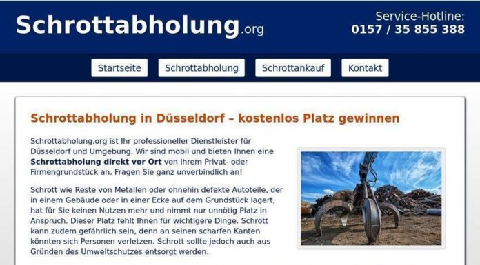 Schrott professionell abholen zu lassen - kostenlos Schrottabholung in Düsseldorf