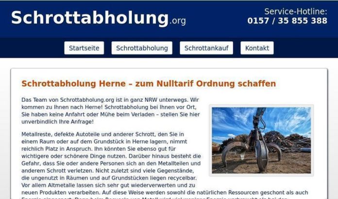 Mit einer professionellen Schrottabholung in Herne