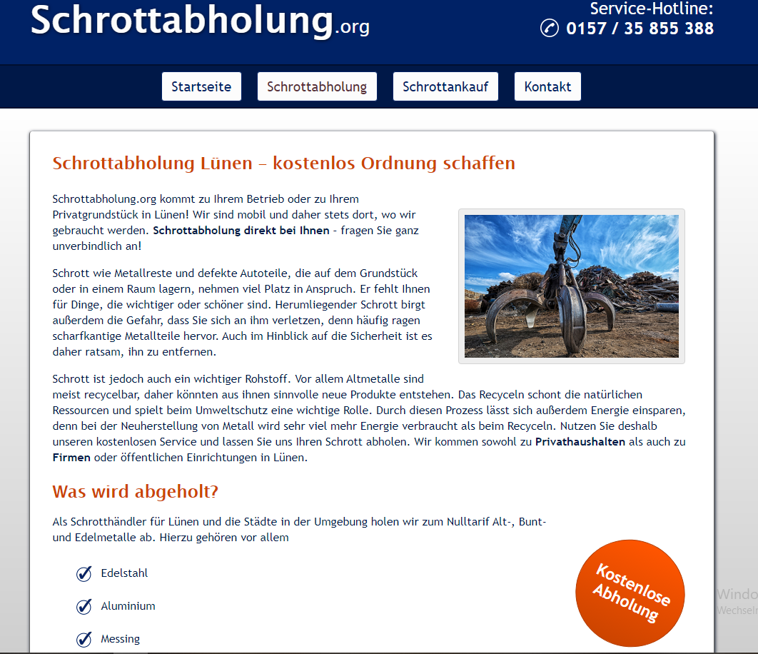 Schrottabholung in Lünen