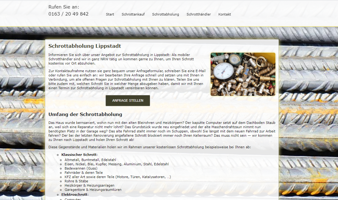 Schrottabholung in Lippstadt – Metall als Rohstoff kann sehr gut Recycelt werden – professionellen Entsorgung