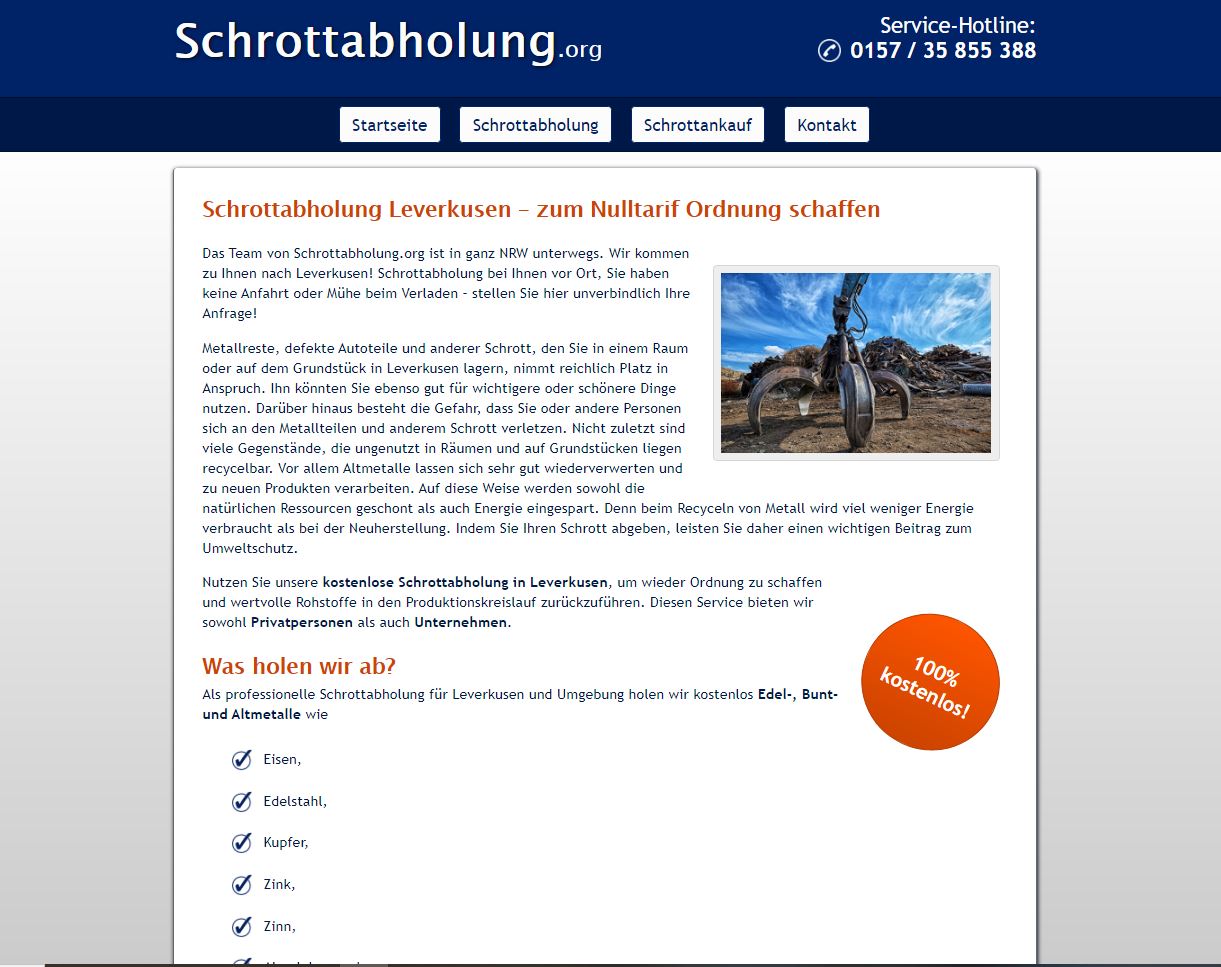 Schrottabholung in Leverkusen