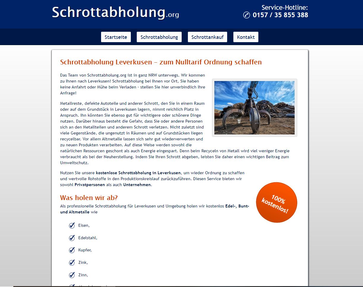 Schrottabholung in Leverkusen