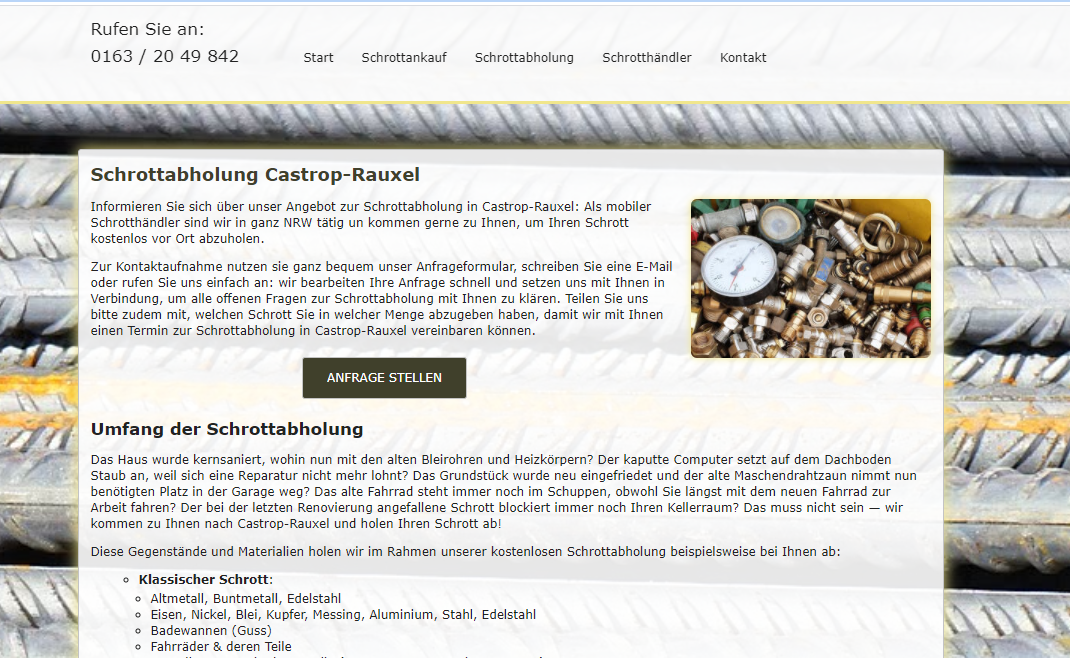 Schrottabholung Castrop-Rauxel – weil der Schutz der Ressourcen das A und O ist: Schrott-Recycling