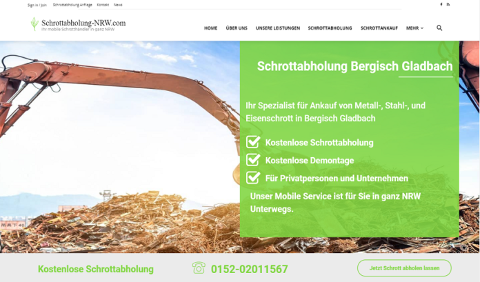 Schrottabholung und Schrottankauf NRW durch Schrottabholung Bergisch Gladbach