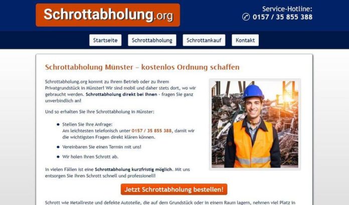 Schrott entsorgen in Münster – Abholen ist am einfachsten