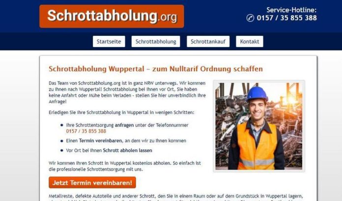 Schrottabholung Wuppertal ist der Experte
