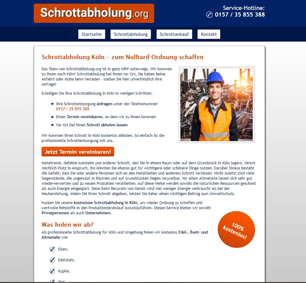 Die Schrottabholung in Köln