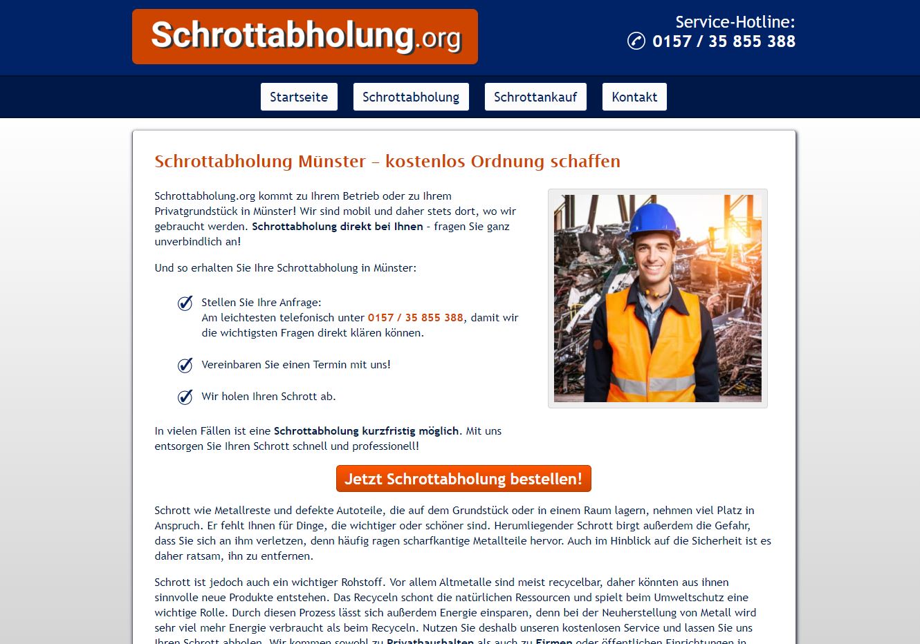 Schrottabholung in Münster