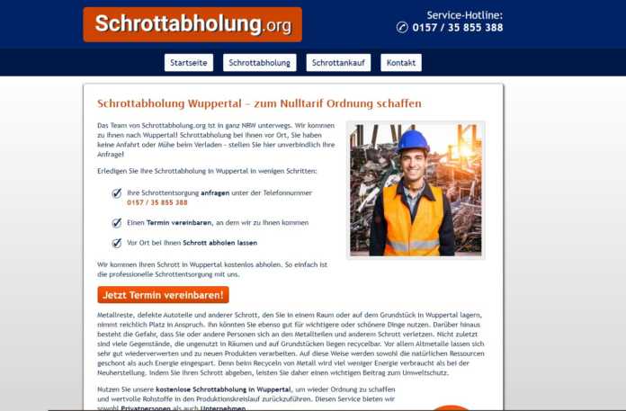 Schrottabholung in Wuppertal: Wir holen Ihren Schrott gerne bei Ihnen kostenlos ab