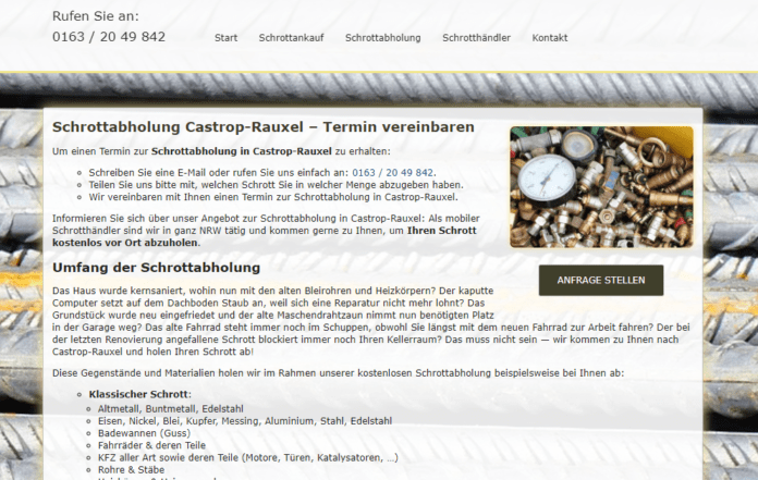 Schrottabholung Castrop-Rauxel