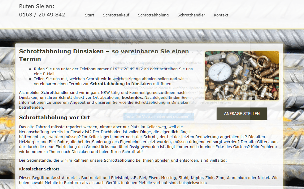 Schrottabholung Dinslaken