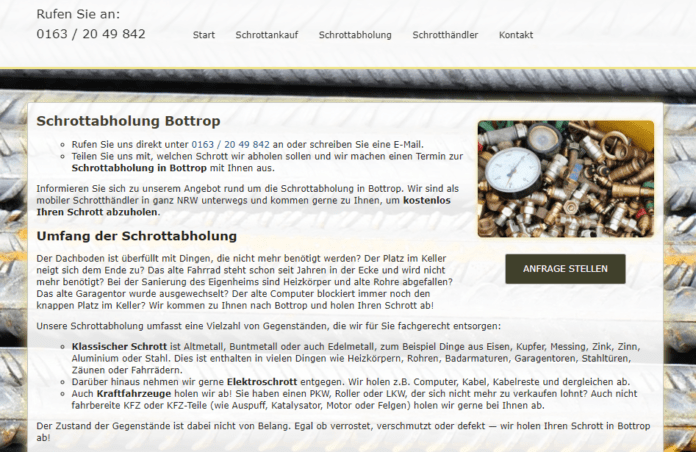 Schrottabholung in Bottrop