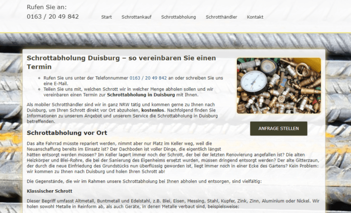 Schrottabholung Duisburg