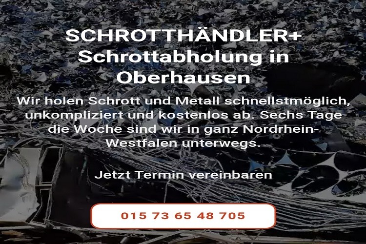 Schrotthändler: Schrottabholung Oberhausen Wir holen Metallschrott kostenlos ab