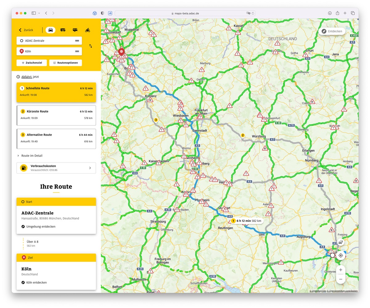 screenshot adac maps 1.jpg - Routenplaner und Reiseführer in einem: ADAC Maps jetzt neu mit zahlreichen Reise-Infos zu Städten, Regionen und Ländern