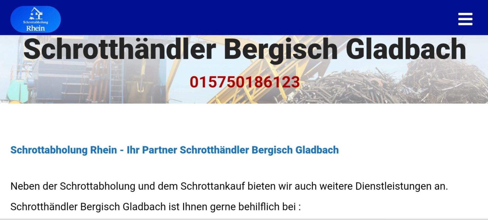 Gegen gute Preise Schrottankauf und kostenlose Abholung mit Schrotthändler Bergisch Gladbach