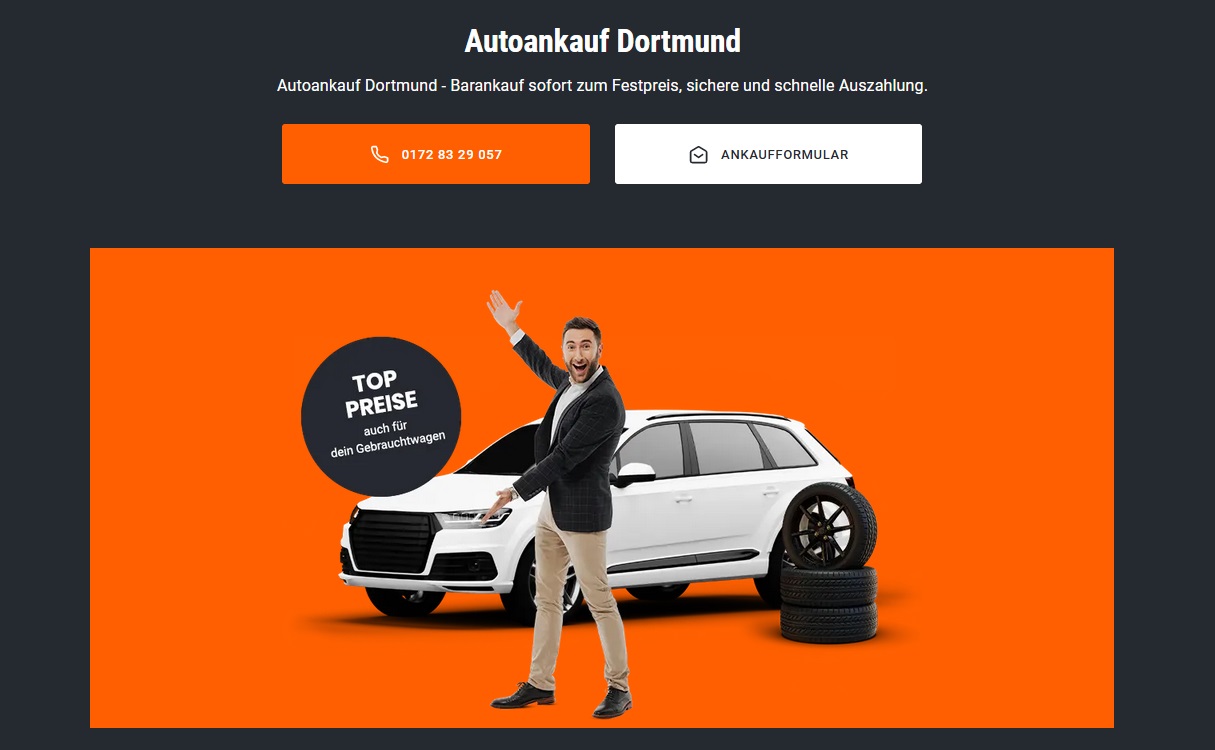 Autoankauf Dortmund: Bestpreise für Ihren Gebrauchtwagen. Fair ✓ Unverbindlich ✓ Unkompliziert ✓ mit Auto-ankauf-bundesweit.de