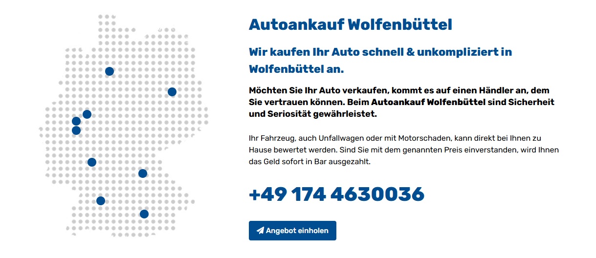 Autoankauf Wolfenbüttel - Auto verkaufen zum Bestpreis mit Auto-Ankauf-24.de