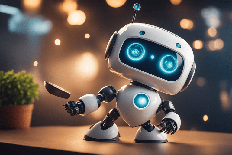 the image depicts an adorable small robot within an animated app environment artificial intellige min - Revolution des Marketings durch KI: Präzise Analysen und innovative Strategien