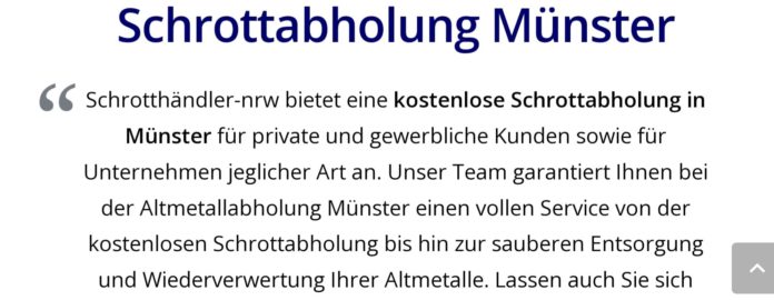 Schrottabholung -Münster