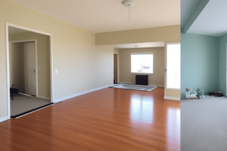 clean up apartment before and after empty room min - Entrümpelung Bedburg: Schnelle und zuverlässige Dienstleistungen