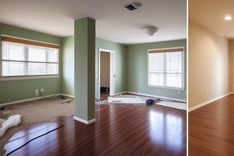 clean up apartment before and after empty room1 min - Ahaus entrümpeln lassen: Professionelle Dienstleistungen