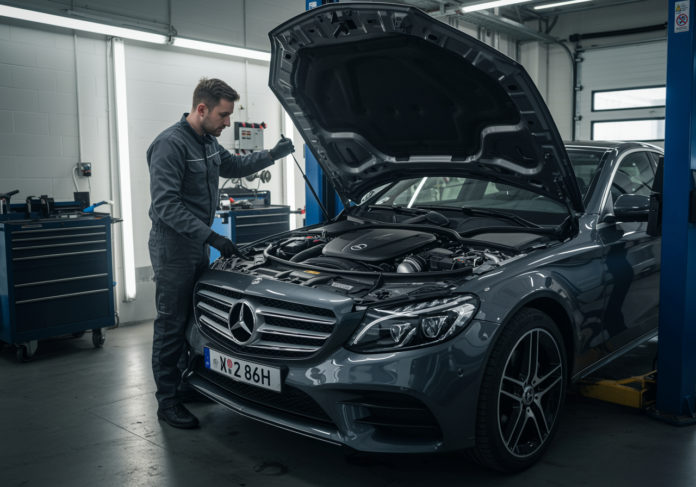 Mercedes in der Werkstatt – Prüfung vor der Autoverwertung
