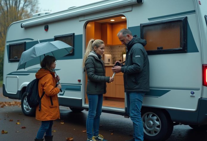 Gebrauchtes Wohnmobil kaufen 2025 – Familie prüft Camper bei Besichtigung